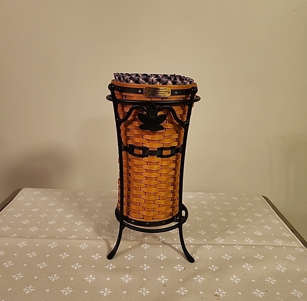 Longaberger Collectors Club JW Miniature Umbrella Basket With Stand